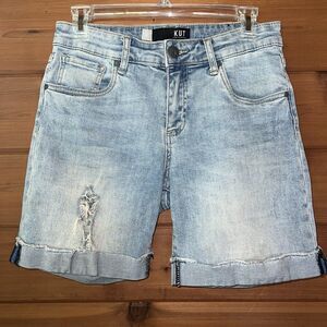 Kut From The Kloth Size 4 Catherine Boyfriend Denim Shorts Mid Rise Cuffs